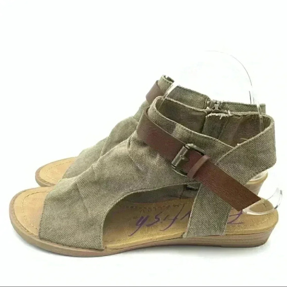 Blowfish sandals balla 7 army green canvas cutout - Picture 4 of 9